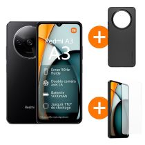 Smartphone XIAOMI Pack Redmi A3 128Go noir+Coque+VT