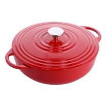 Cocotte shallow fonte acier 28cm 4L rouge