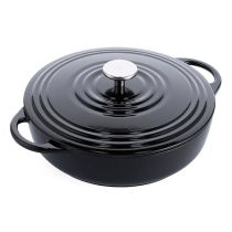 Cocotte shallow fonte acier 28cm 4L noir