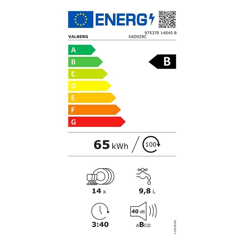 Lave-vaisselle 14 Couverts VALBERG 14S40 B XAD929C - Electro Dépôt