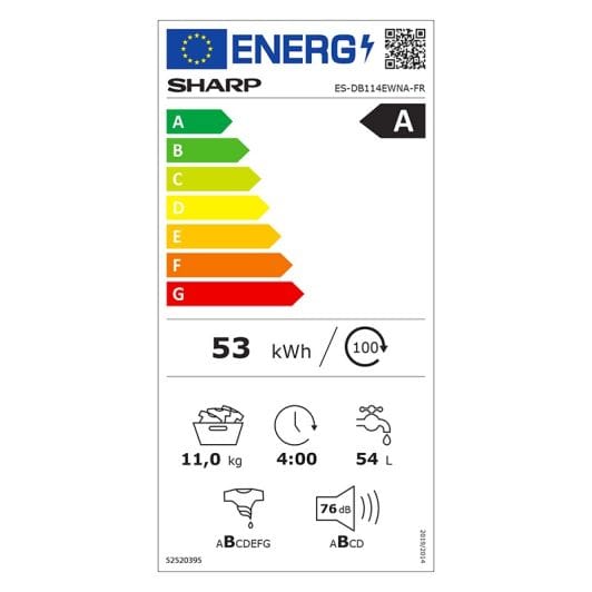 Lave-Linge SHARP ES-DB114EWNA