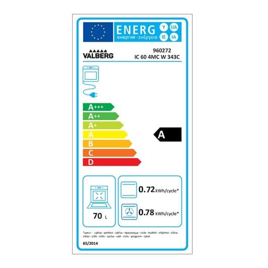 Cuisinière induction VALBERG IC 60 4MC W 343C