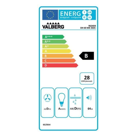 Hotte décorative VALBERG DH 60 MX302C