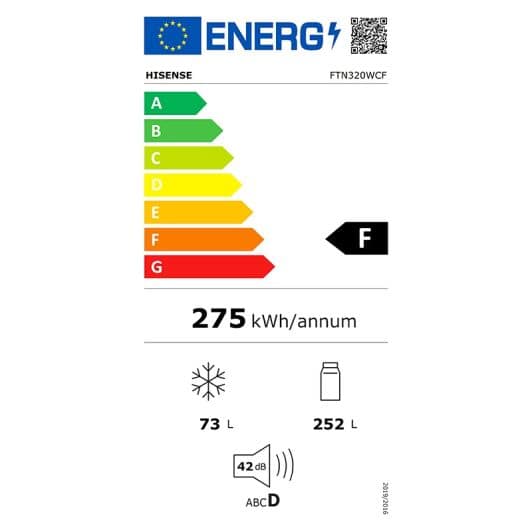 Réfrigérateur 2 portes HISENSE FTN320WCF