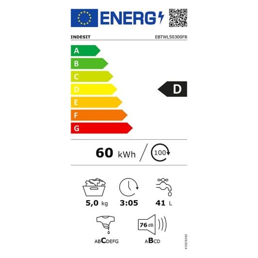 Lave-linge top 5 kg INDESIT EBTW L50300 FR