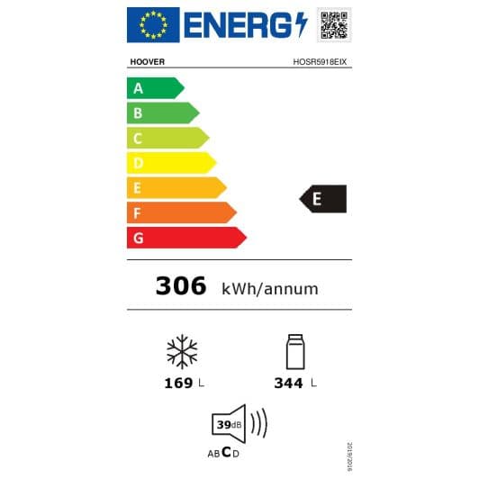 Réfrigérateur américain HOOVER HOSR5918EIX