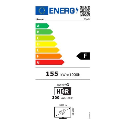 HISENSE 85A6K - TV 4K LED 85