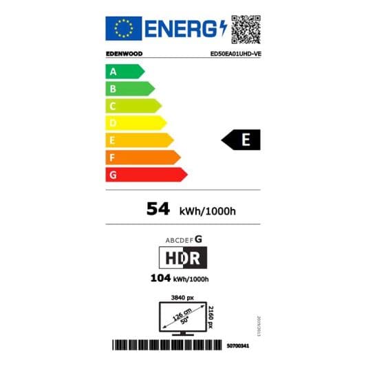 EDENWOOD ED50EA01UHD-VE - TV 50