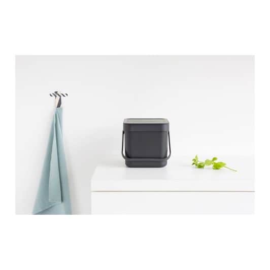 Poubelle BRABANTIA Sort&go 6L grise