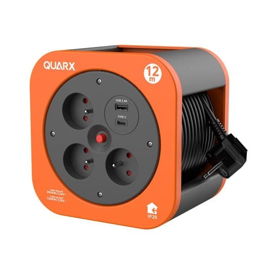 Haspel QUARX S-Box 12m 3 stopcontacten + 2xUSB