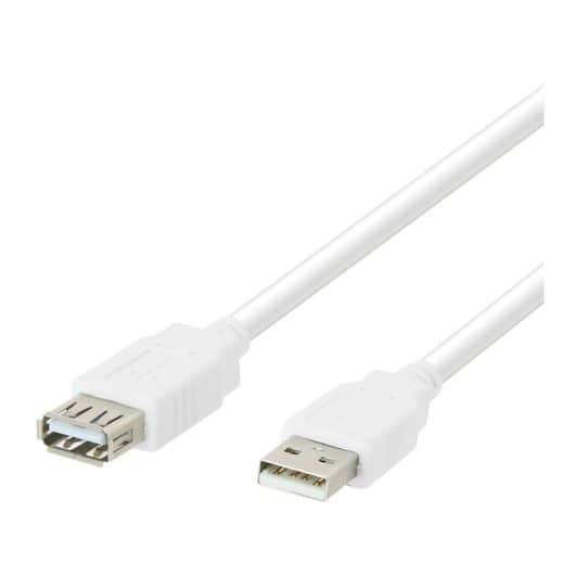 Rallonge câble USB femelle EDENWOOD vers USB mâle blanc 5m