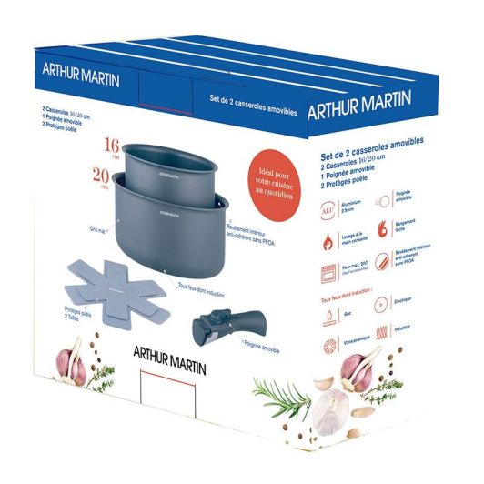 Set van 2 ARTHUR MARTIN pannen 16-20cm