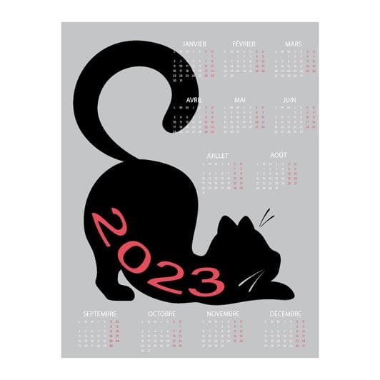 Torchon calendrier 2023 45x62cm