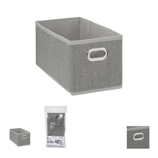 Boîte de rangement pliable gris chiné 15x31 cms