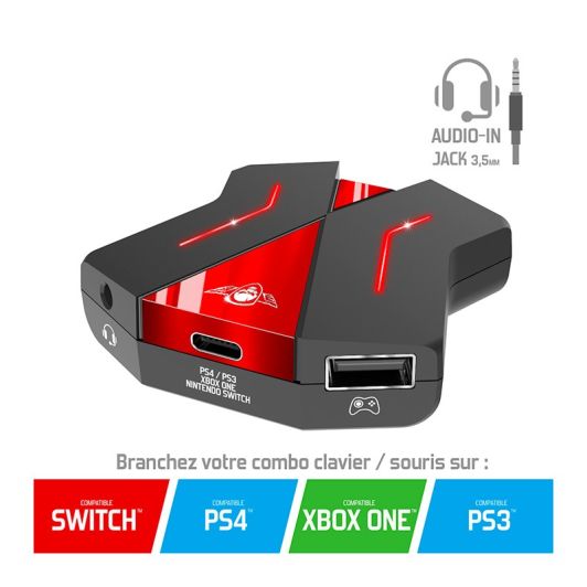 Hub gaming 4 en 1 SPIRIT OF GAMER noir et rouge