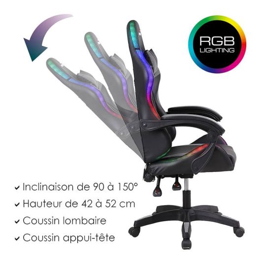 Chaise Gaming AMSTRAD 900 LED Gamer