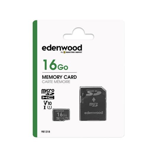 Carte Micro SD EDENWOOD 16Go + adapteur