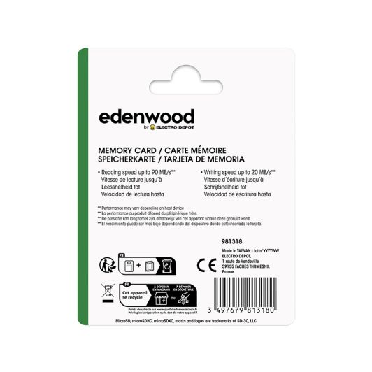 Carte Micro SD EDENWOOD 16Go + adapteur