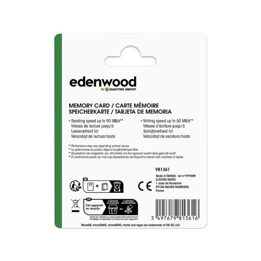 Micro SD-kaart EDENWOOD 128Gb + adapter