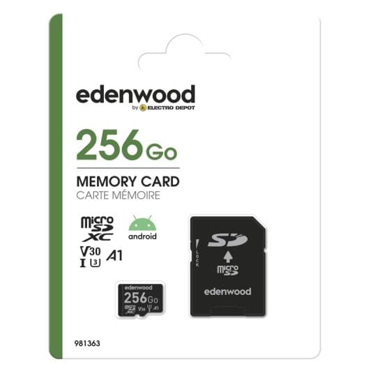 Carte Micro SD EDENWOOD 256Go + adapt