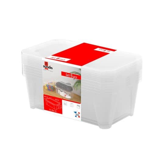 Lot de 6 fly box 6L transparents 