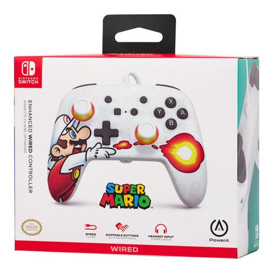 Manette de jeu POWER A filaire Fireball Mario pour Nintendo Switch