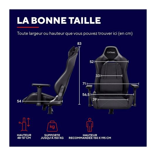 Chaise gaming TRUST RUYA noir