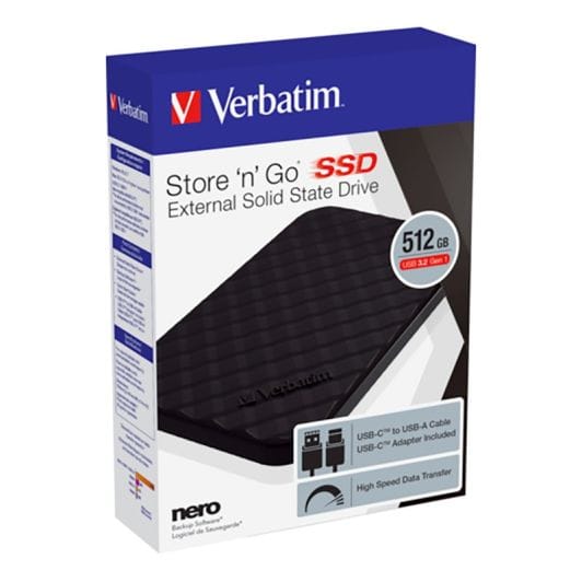 SSD externe VERBATIM 512Go - noir