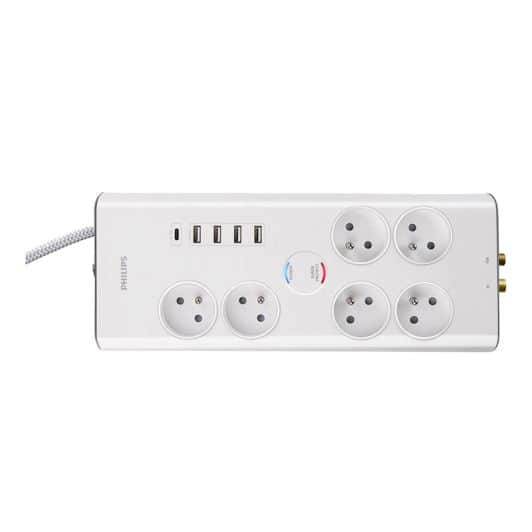 Multiprise PHILIPS x6+USB+COAX