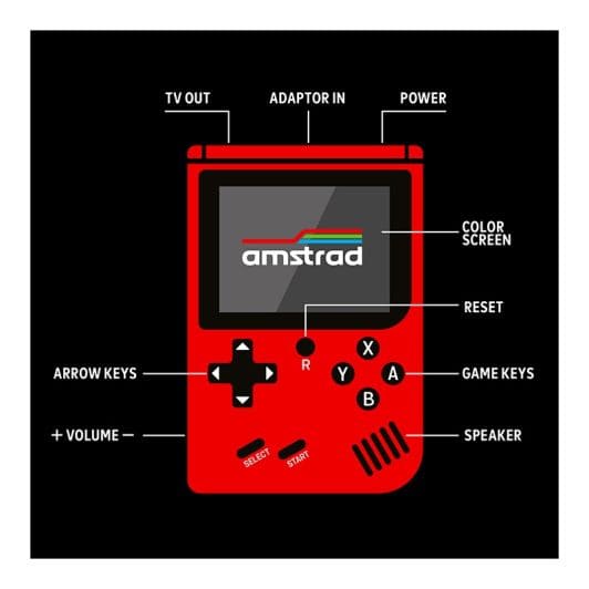 Console Jeux AMSTRAD Retro portable rouge