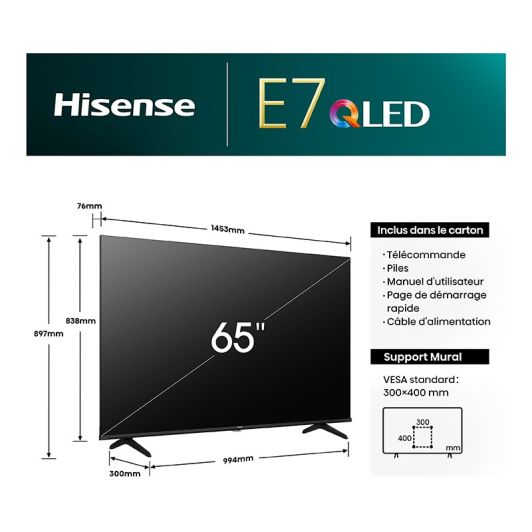 HISENSE 65E7NQ - TV QLED UHD 4K 65